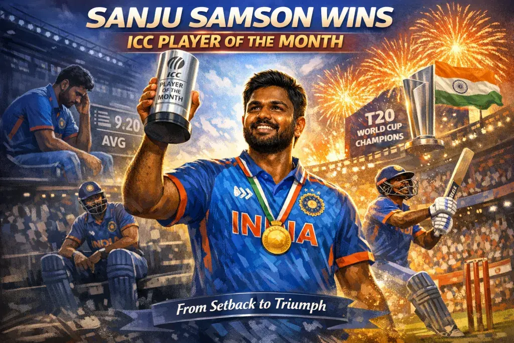 Sanju Samson Wins ICC Player of the Month, Completing a Remarkable Personal Arc
