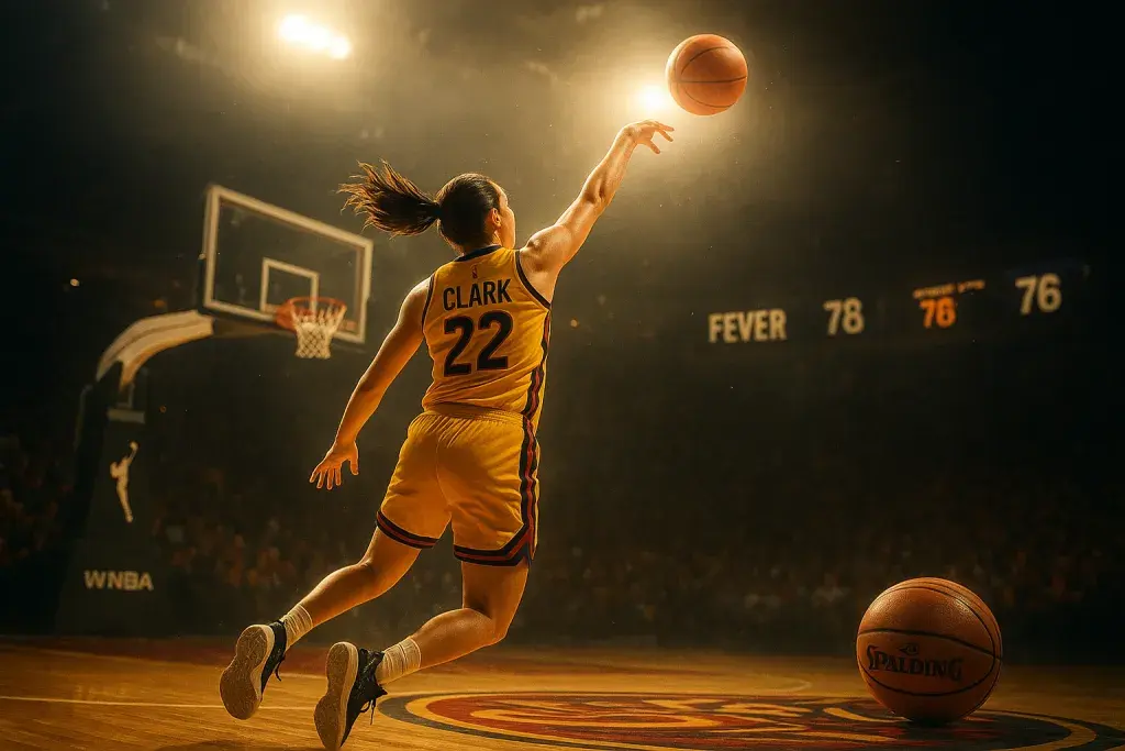 Clark delivers game-winning three-pointer as Fever edge Mystics 78-76