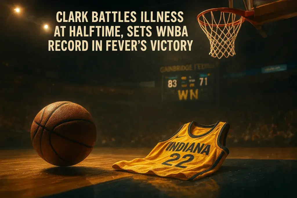 Clark battles illness at halftime, sets WNBA record in Fever's victory